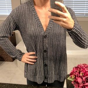 NWT Lou & Grey Navy/White Striped Cardigan- Small